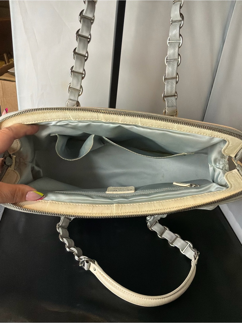 Dior Cream and Light Gray romantic trotter shoulder bag - Picture 7 of 10